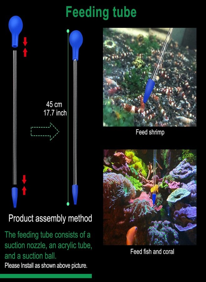 NestBasics 11.8 Inch Shrimp Feeding Tube with Shrimp Feeding Dish，Shrimp Feeding Bowl with Suction Cup，Feeding Tube Cleaning Brush，Aquarium Feeder with Bulb，Feeding Ring，Aquarium Sucker Feeding clamp,Fish net - Image 5